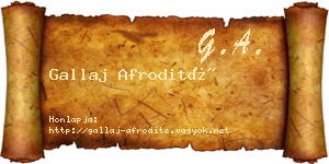 Gallaj Afrodité névjegykártya